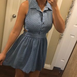 Blue polka dot dress